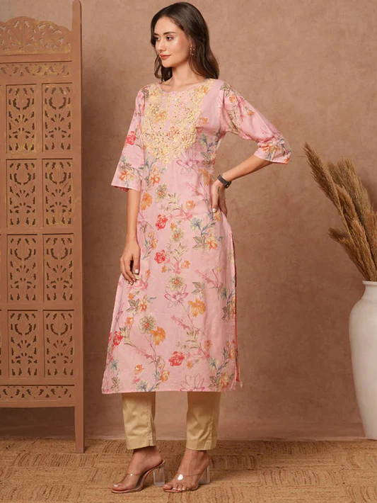 Floral Resham & Sequins Kurta