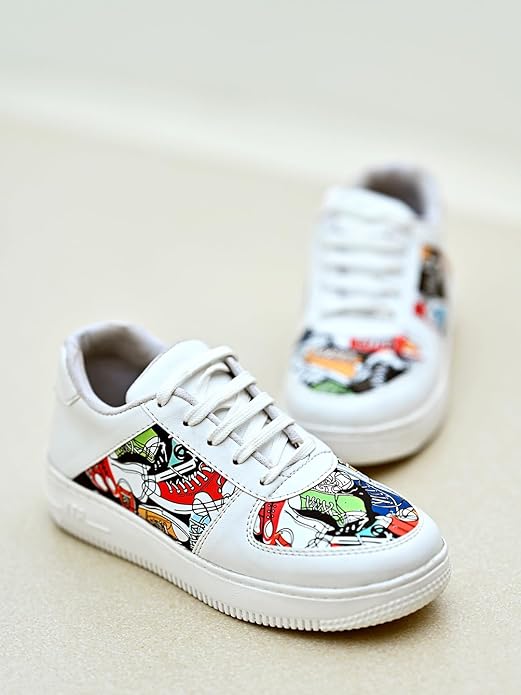 Lace-Up Printed Detail Sneakers & Girls