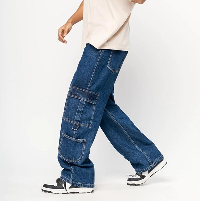 Side Pocket Baggy Cargo Jeans