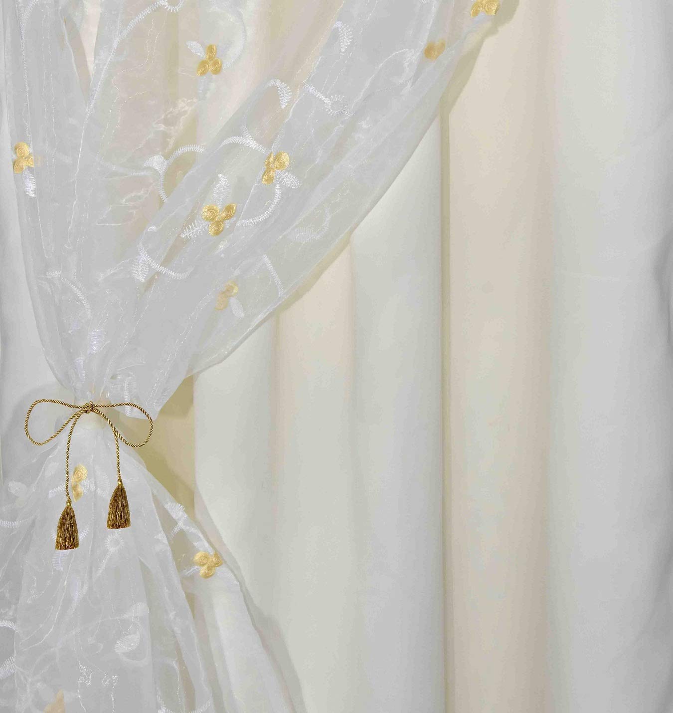 THUNDERSHOPPE Polyester Embroidered Double Curtains