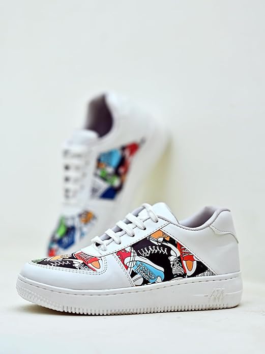 Lace-Up Printed Detail Sneakers & Girls