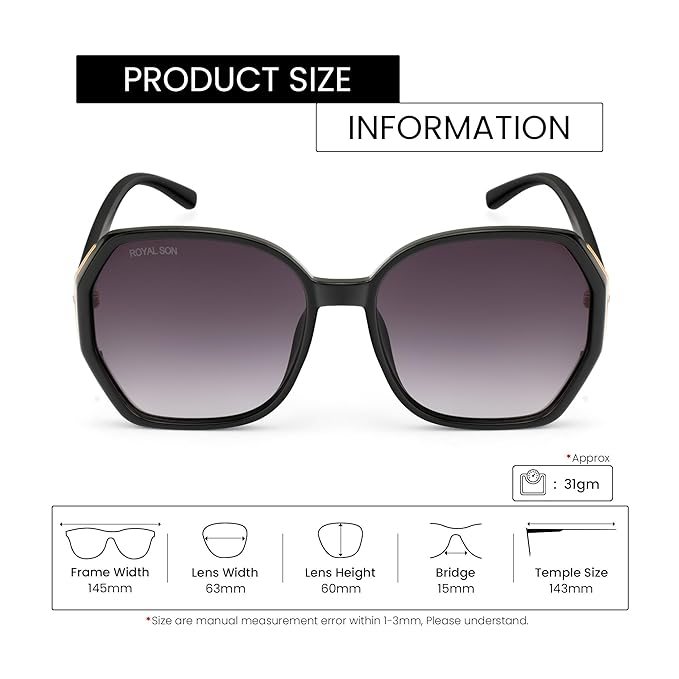 ROYAL SON Over-sized UV Protection Women Sunglasses