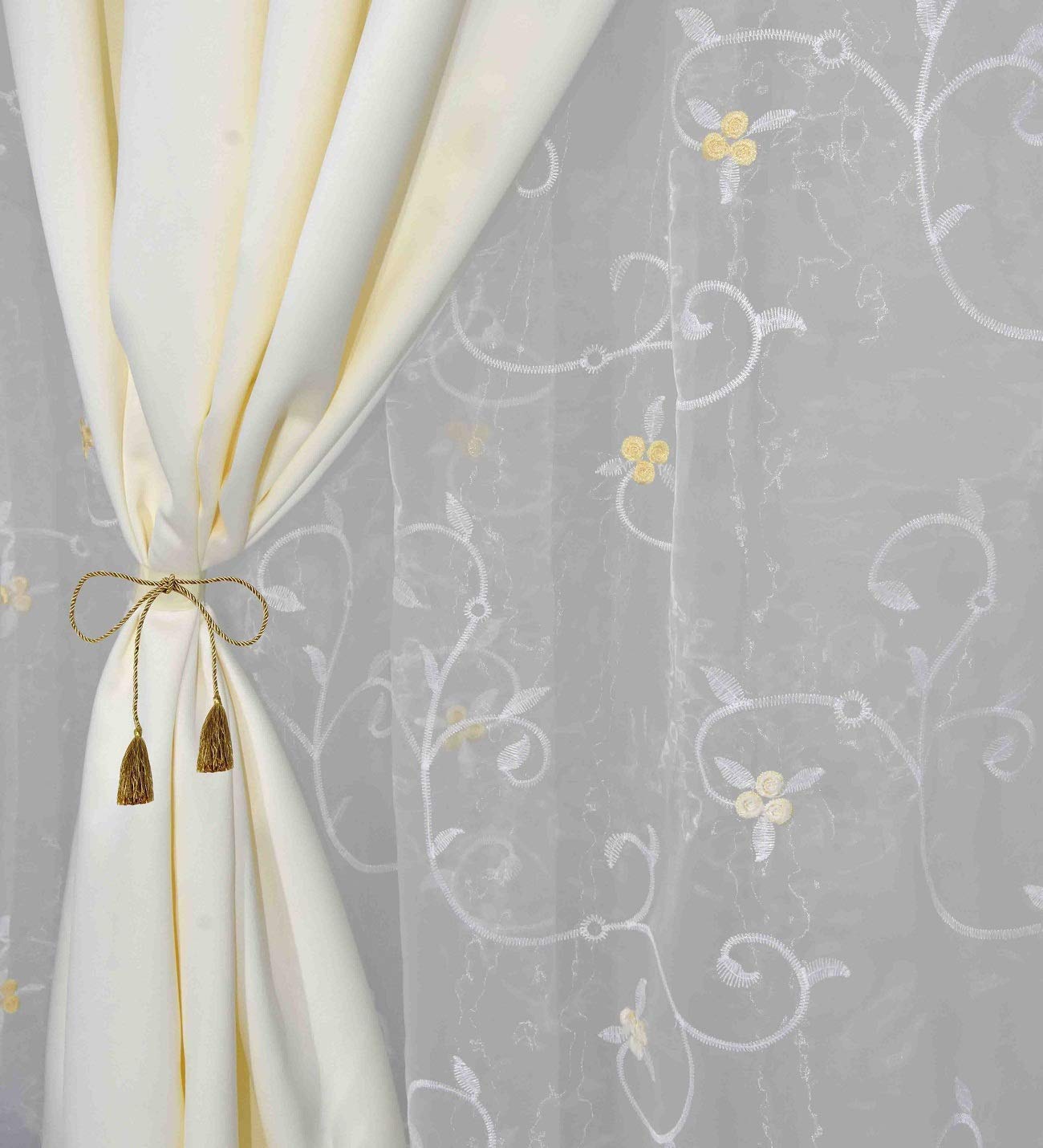 THUNDERSHOPPE Polyester Embroidered Double Curtains