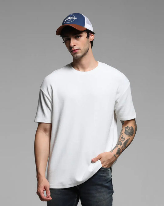 WHITE COTTON OVERSIZED T-SHIRT