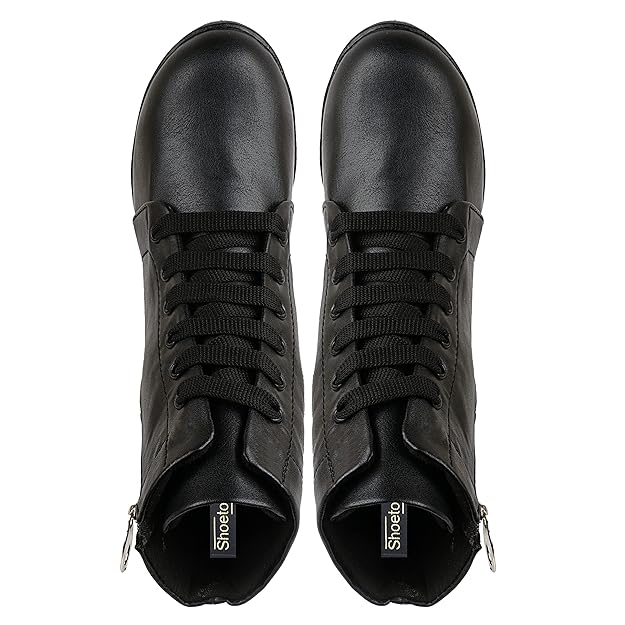 Women Zipper & Lace Up Block Heeled Boots