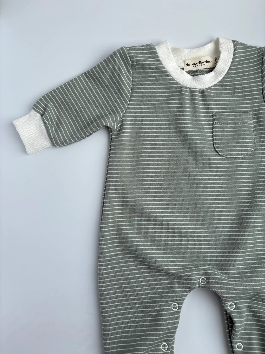 Organic Cotton Striped Footless Sleepsuit