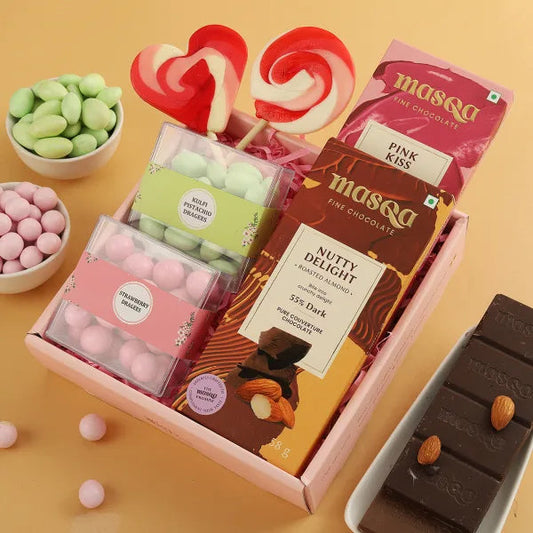 Pink And Green Sweet Treats Hamper