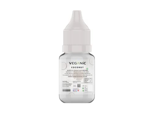 Veganic Coconut Flavour Essence For Cake Baking Extract for Baking Cakes Whipped Cream Pastries Desserts & Beverages Chocolate Oils Food Essence