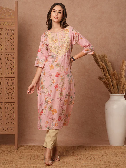 Floral Resham & Sequins Kurta
