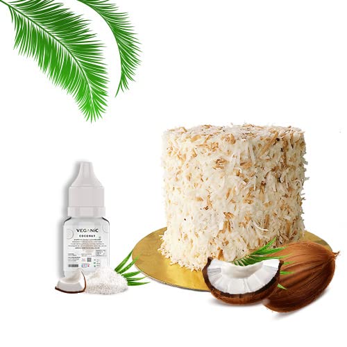 Veganic Coconut Flavour Essence For Cake Baking Extract for Baking Cakes Whipped Cream Pastries Desserts & Beverages Chocolate Oils Food Essence