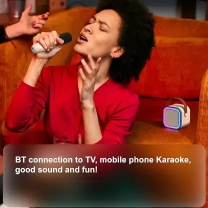 K12 Wireless Karaoke mic with Speaker Bluetooth: Bluetooth-Enabled Wireless Karaoke Mic Speaker with Multiple Compatibility Modes, RGB Lighting, and Party Speaker