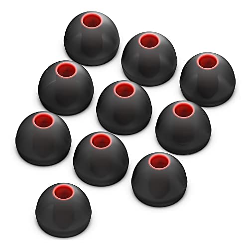 Sounce 10 Pieces (5 Pairs) Replacement Earbud Ear Tips Earphone [Fit Inner Hole 3.8mm - 4.2mm Headphones], Hybrid Silicone Tips 10 PCS - Medium Size