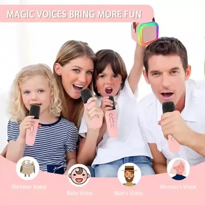 K12 Wireless Karaoke mic with Speaker Bluetooth: Bluetooth-Enabled Wireless Karaoke Mic Speaker with Multiple Compatibility Modes, RGB Lighting, and Party Speaker