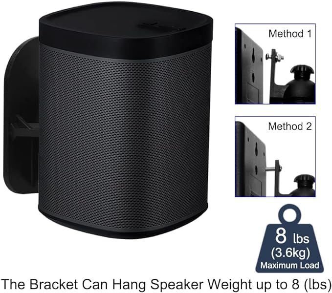 Saifsmart Adjustable Speaker Wall Mount Holder, Bookshelf Speaker Wall Mount Brackets, Surround Sound Speaker Mounts Capacity Upto 3.5 kg