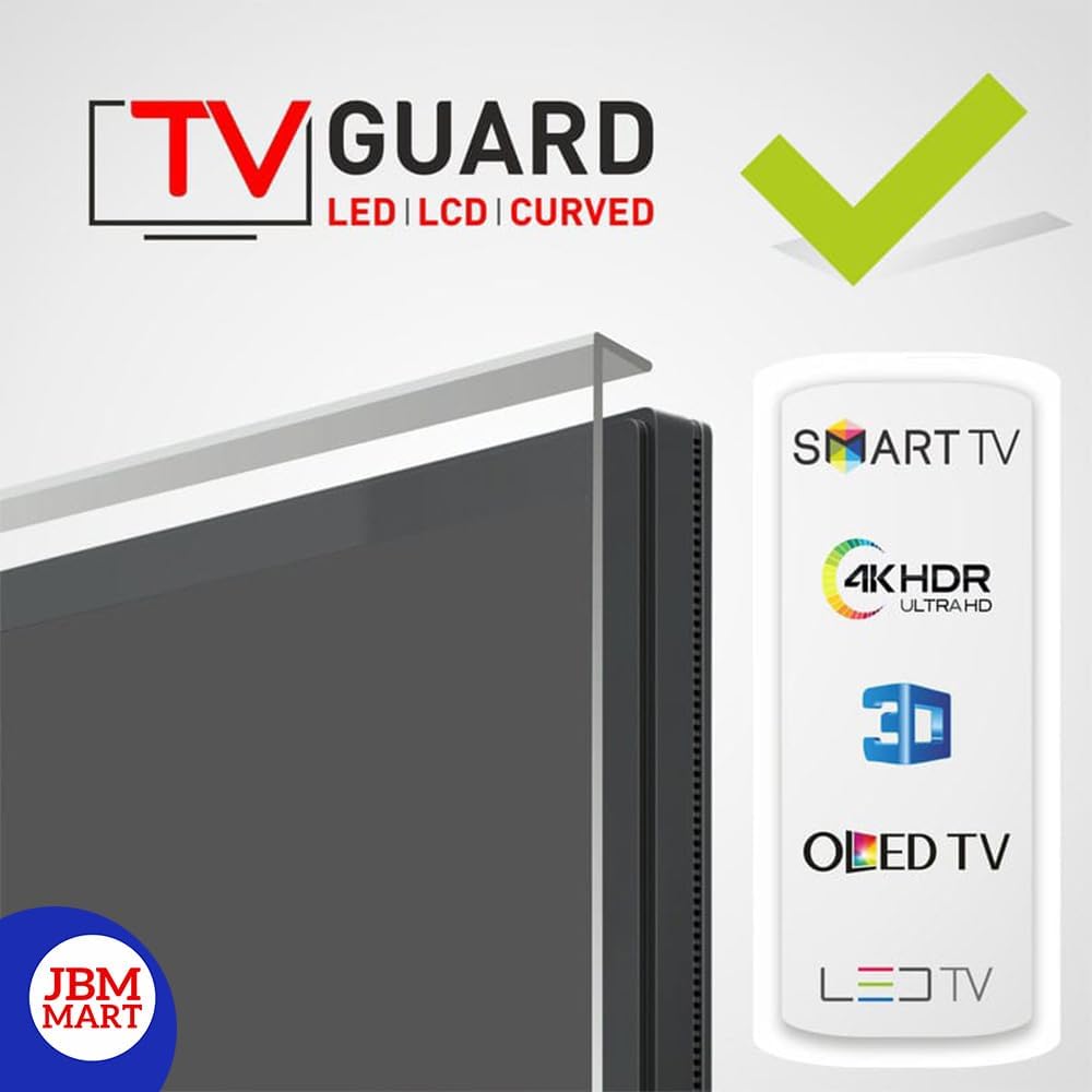 JBM MART 43 Inch LED/LCD/3D/PLASMA TV Screen Protector Glass TV Guard [Non Breakable Tempered Fiber Glass Guard]- 100% Crystal Clear Transparent