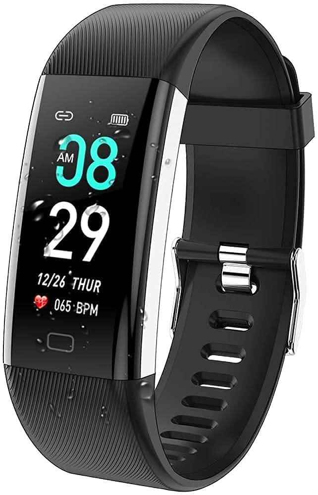 MELBON MD115 Smart Band, Activity Tracker Fitness Band, Sleep Monitor, Step Tracking, Heart Rate Sensor, Smartwatch for Men, Women, Kids (Black)