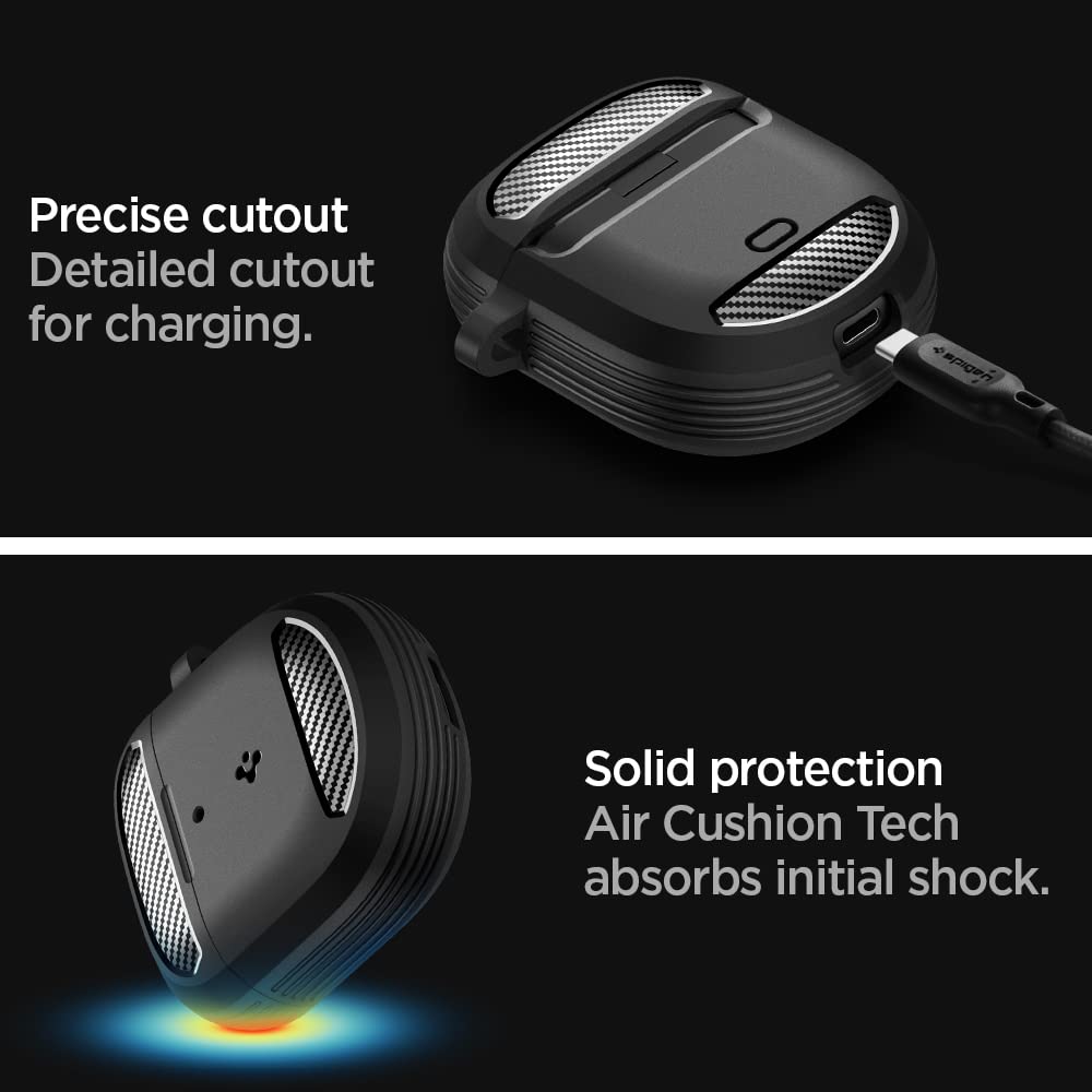 Spigen Rugged Armor Designed for Bose QuietComfort Earbuds II Case (2022) - Matte Black