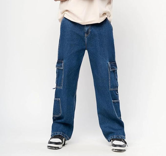 Side Pocket Baggy Cargo Jeans