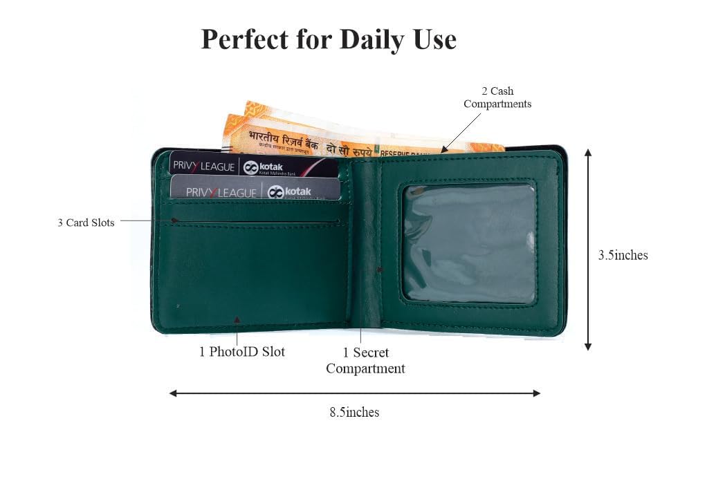 The Unique Gift Studio Men's Leather Customised Name with Logo Wallet - Green