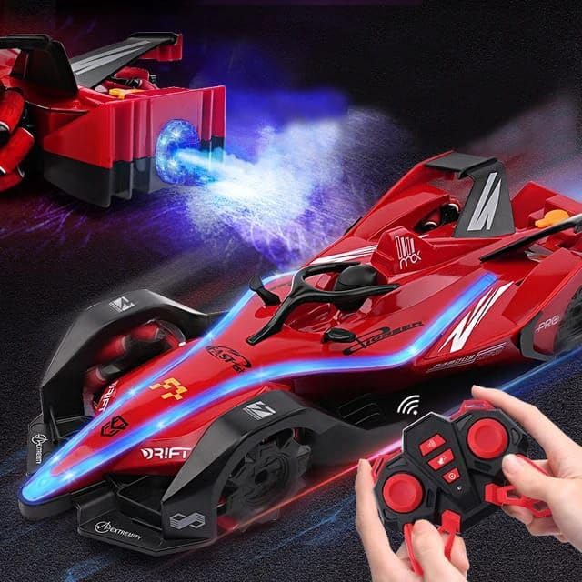 Invite F1 Fast RC Drift Car,Hobby Remote Control Car LED Lights 4WD 2.4GHz 360°Rotating RC Race Sport Stunt Car,High Speed Formula 1 Model Vehicle Cool Toys Birthday Gifts for Kids Age of 6+