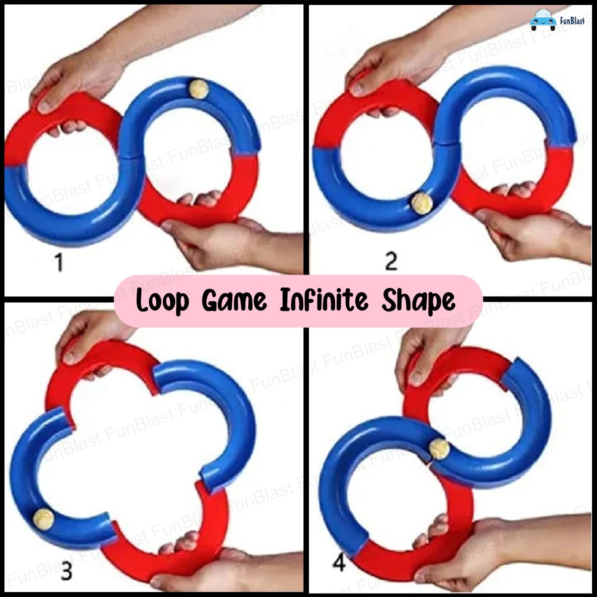 FunBlast Loop Balancing Track Toy - Balancing Game, Bouncing Ball for Kids, 8 Shape Infinite Loop Game, Toys for 5+Years Kids, Indoor Games