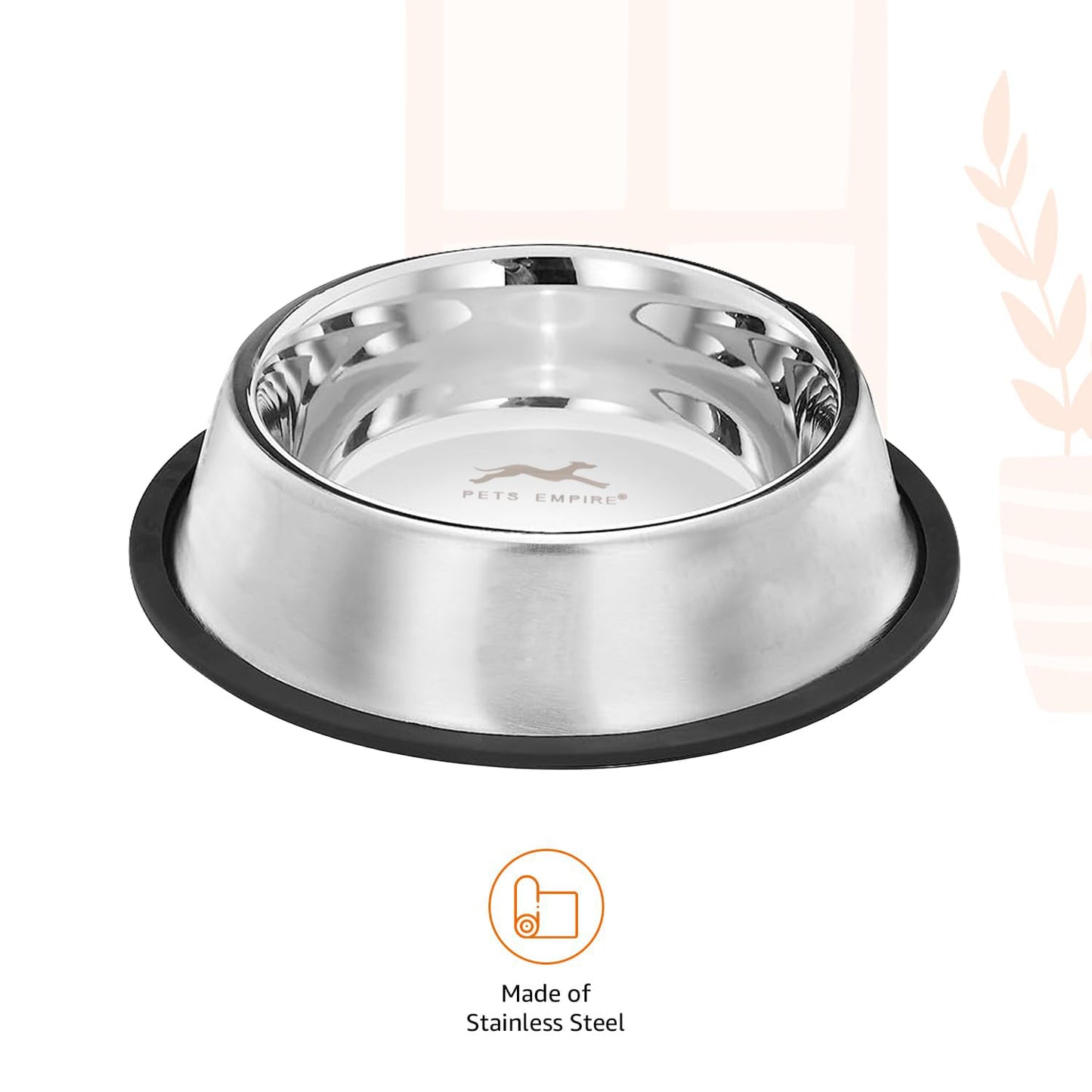 Pets Empire Stainless Steel Dog Bowl, Dog Food Bowl, Dog Feeding Bowl, Medium (Set of 2 x 700ml)