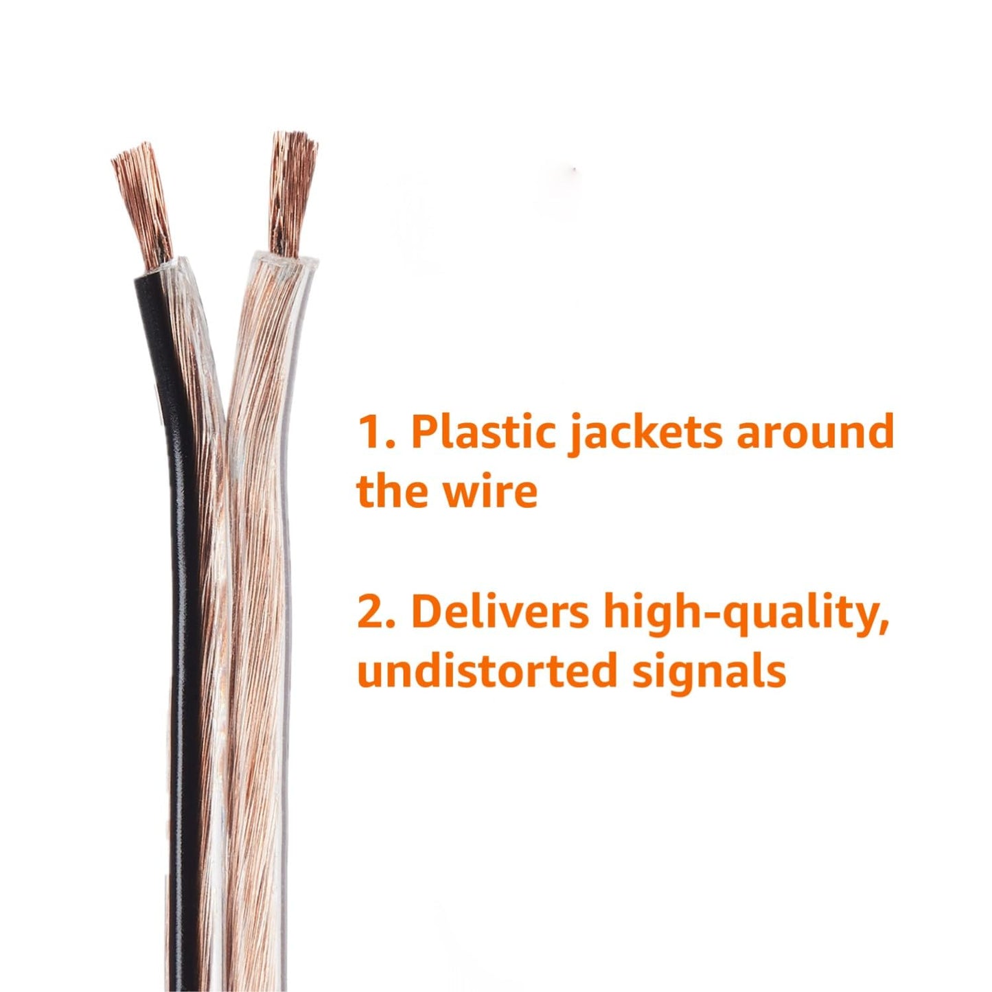 Amazon Basics 16-Gauge/AWG Speaker Wire, Oxygen-Free Copper, Two Conductors, Audio Speaker Cable for Car, Stereo, Subwoofer, Home Theatre, Hi-Fi Surround Sound