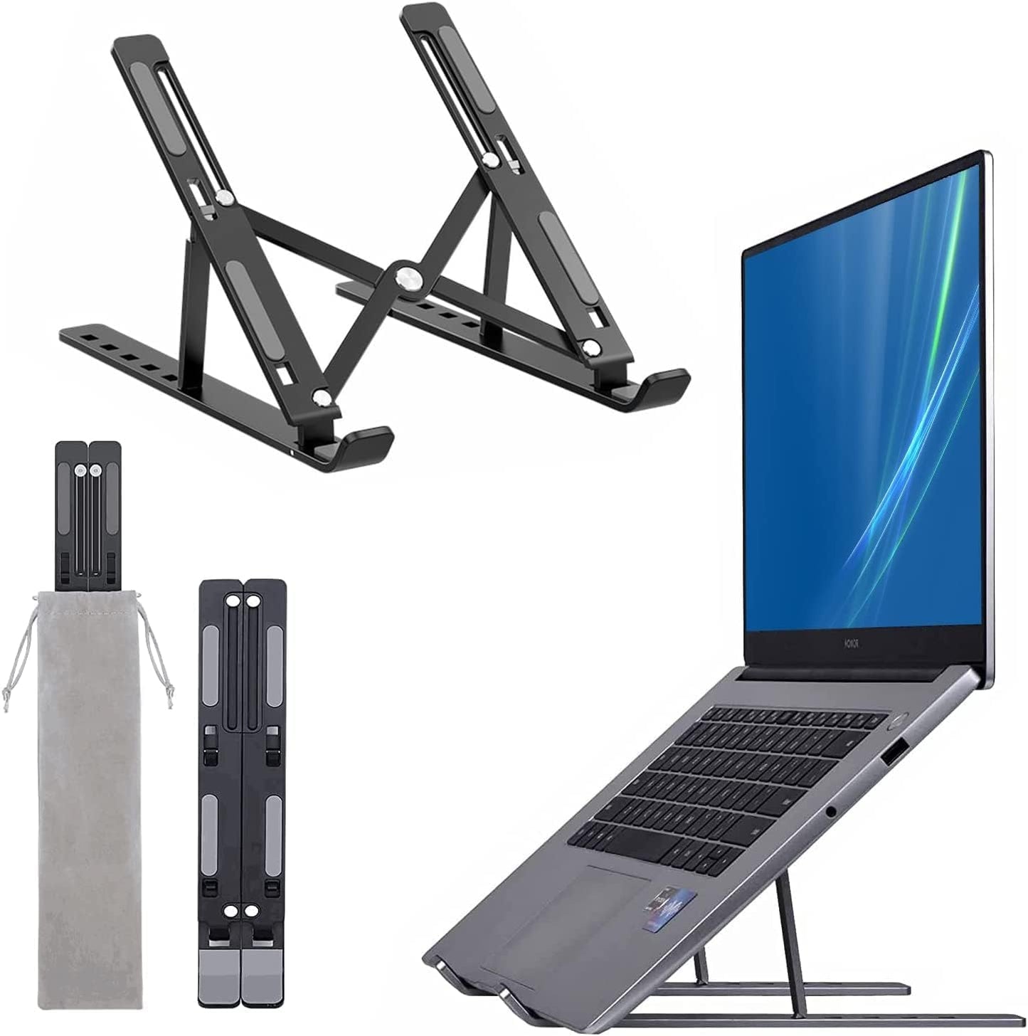 Dyazo 6 Angle Foldable & Portable Laptop Riser Stand Made with Aluminum Alloy