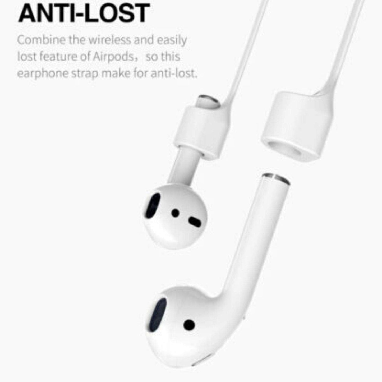 GadgetBite Anti-Lost Magnetic Strap Silicone Cable String for Apple Wireless Earphones 1/2/ Pro / 3rd Gen - Classic Black