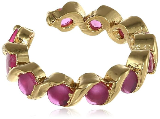 24Kt Gold Plated Dazzling Imperial Ruby Austrian Crystal Ring