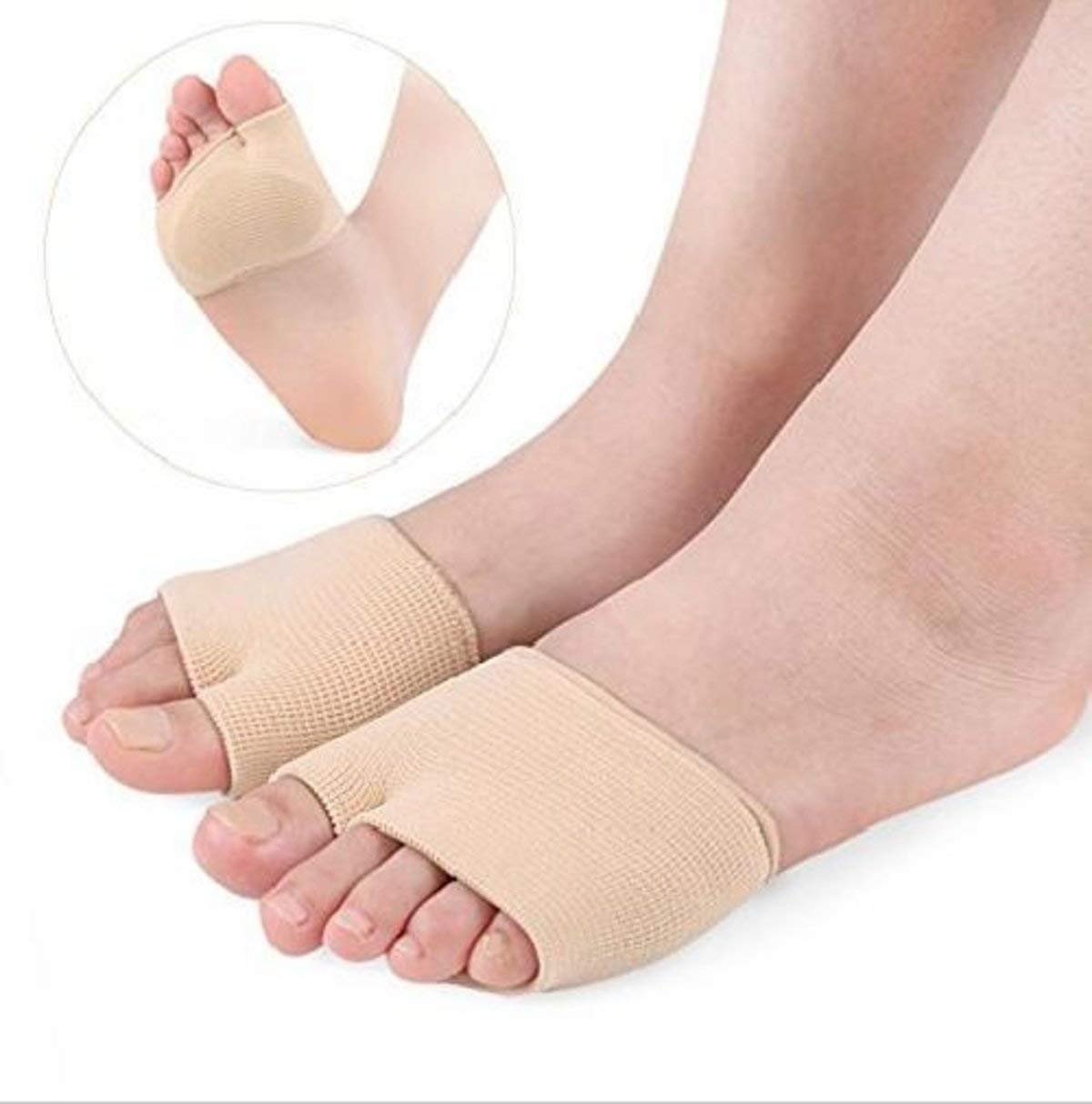 Purastep Gel Metatarsal Head Morton Neuromas Atrophy Flat Pad Splay Foot Corn Feet Pressure Relief Care Sleeve with Insole Ball of Cushion