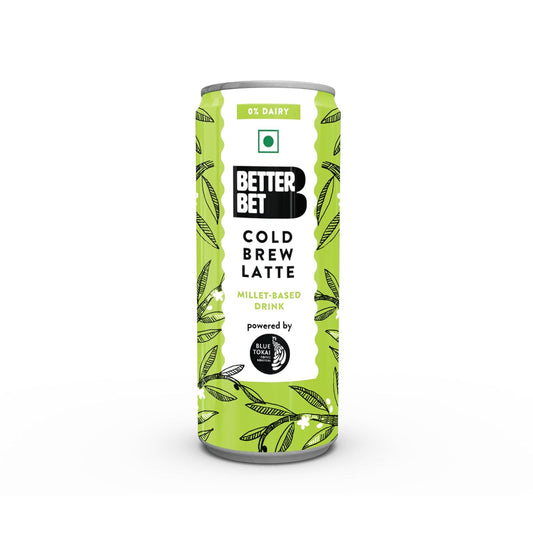 Better Bet x Blue Tokai Millet Based Cold Brew Latte Coffee 800 ML (4 X200 ML) | No Added Preservatives | 0% Dairy | Millet Drink | Ready To Drink | Made With Freshly Roasted Blue Tokai Beans