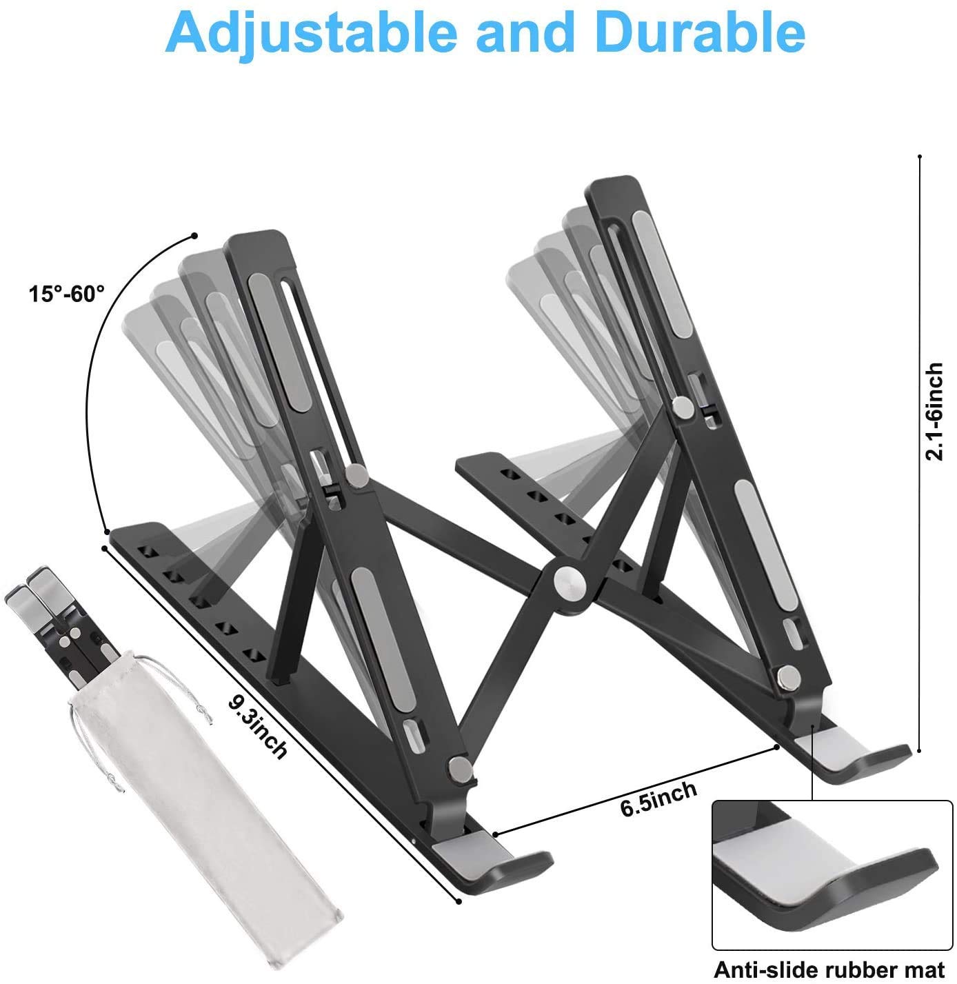 Dyazo 6 Angle Foldable & Portable Laptop Riser Stand Made with Aluminum Alloy