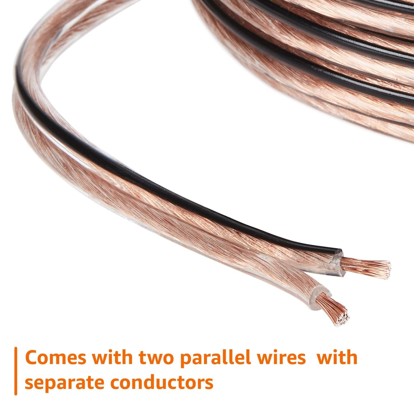 Amazon Basics 16-Gauge/AWG Speaker Wire, Oxygen-Free Copper, Two Conductors, Audio Speaker Cable for Car, Stereo, Subwoofer, Home Theatre, Hi-Fi Surround Sound