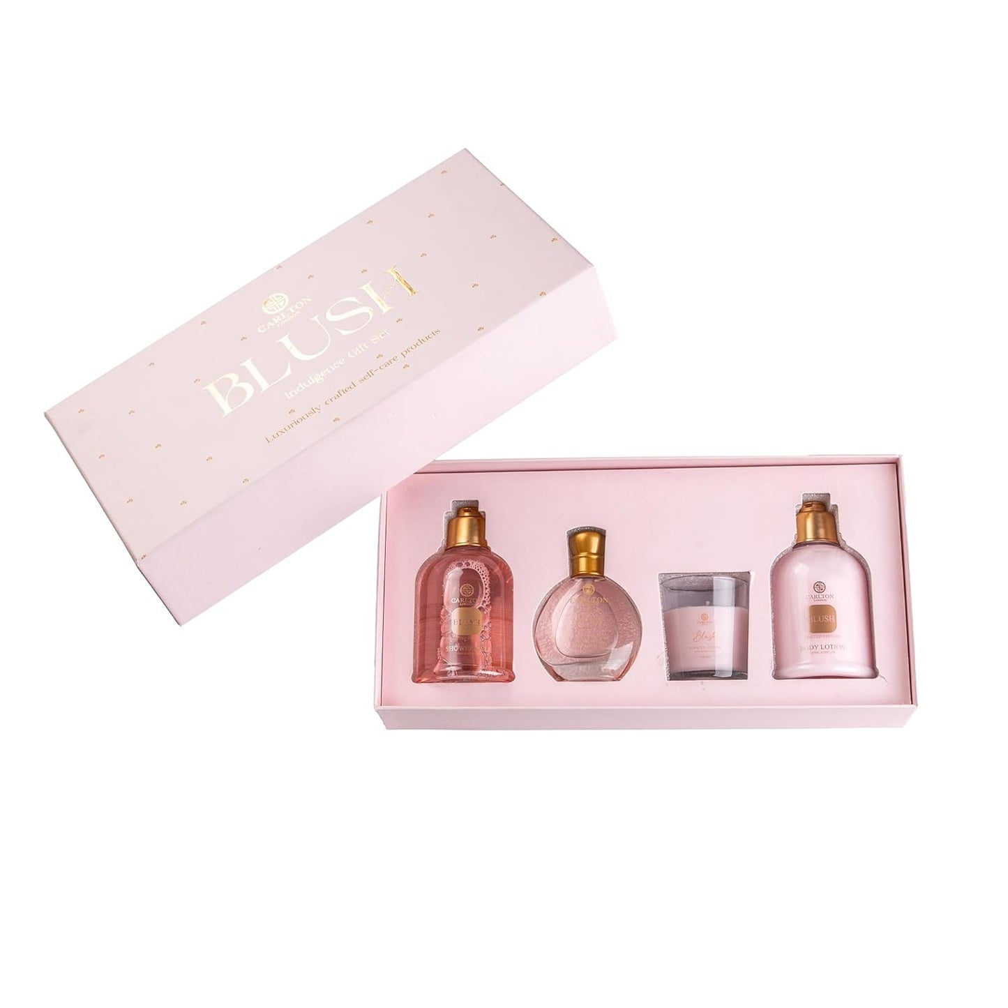 Carlton London Women Blush Luxury Bath and Body Care Gift Set Box I Body Wash, Body Lotion, EDP Perfume, Scented Candle