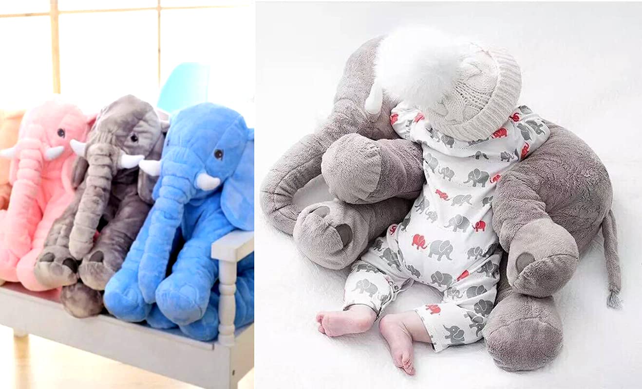 DearJoy Polyester Big Size Fibre Filled Stuffed Animal Elephant Soft Toy For Baby Of Plush Hugging Pillow Soft Toy For Kids Boy Girl Birthday Gift