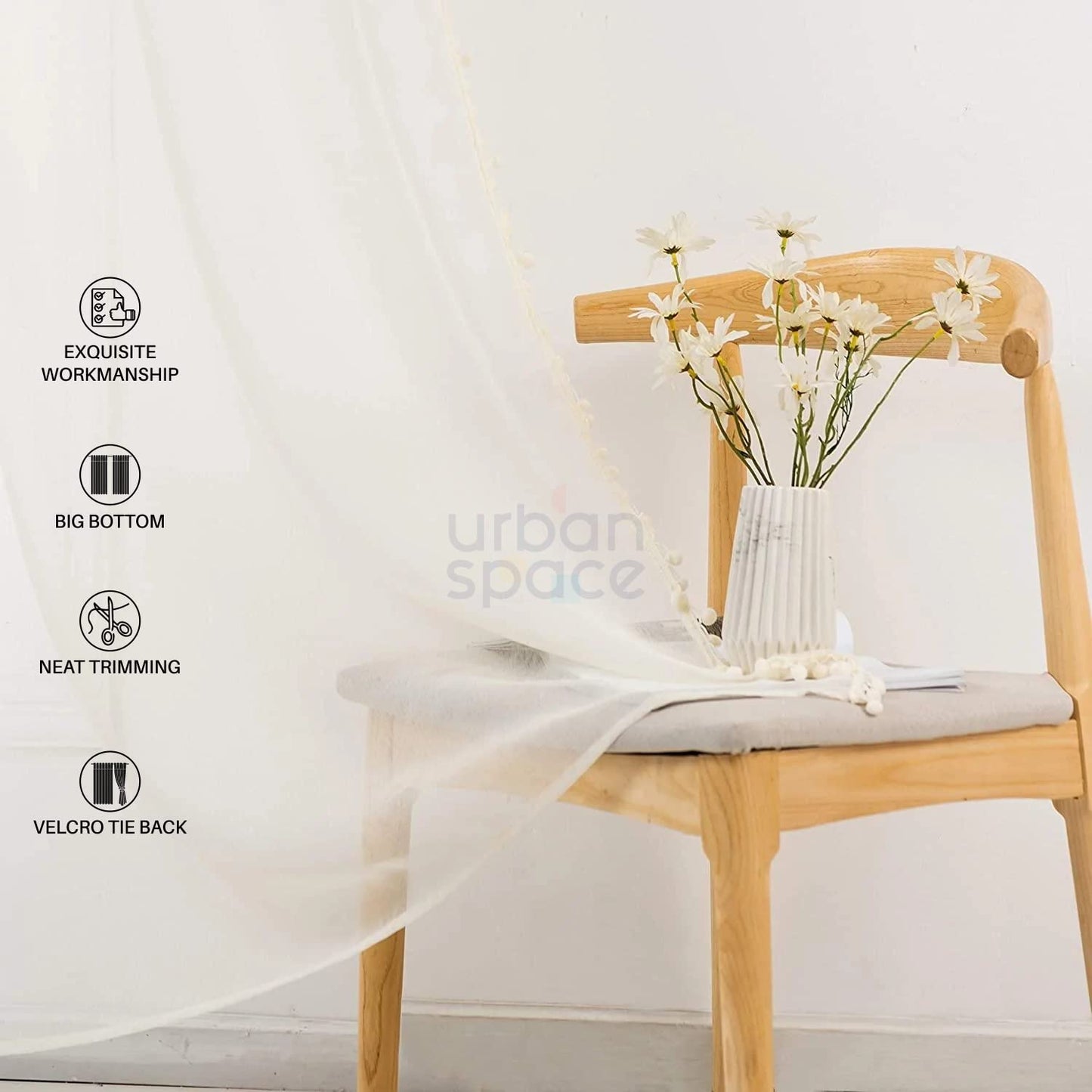 Urban Space Linen Textured Sheer Curtain