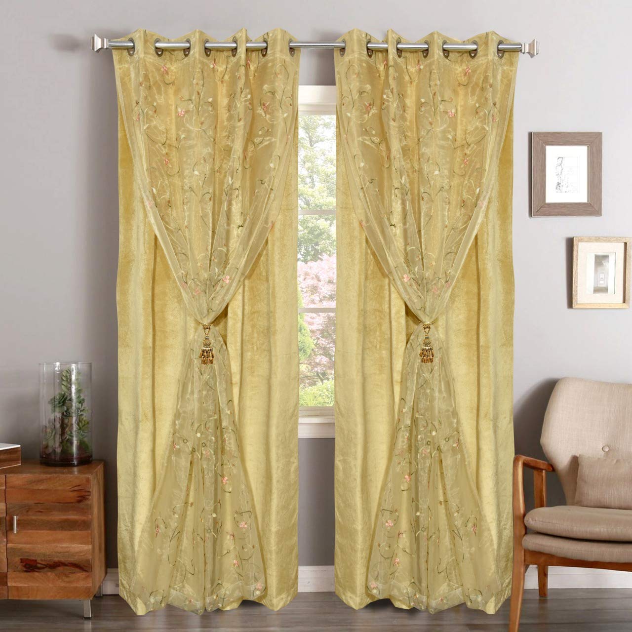 JVIN FAB Velvet Double Curtains