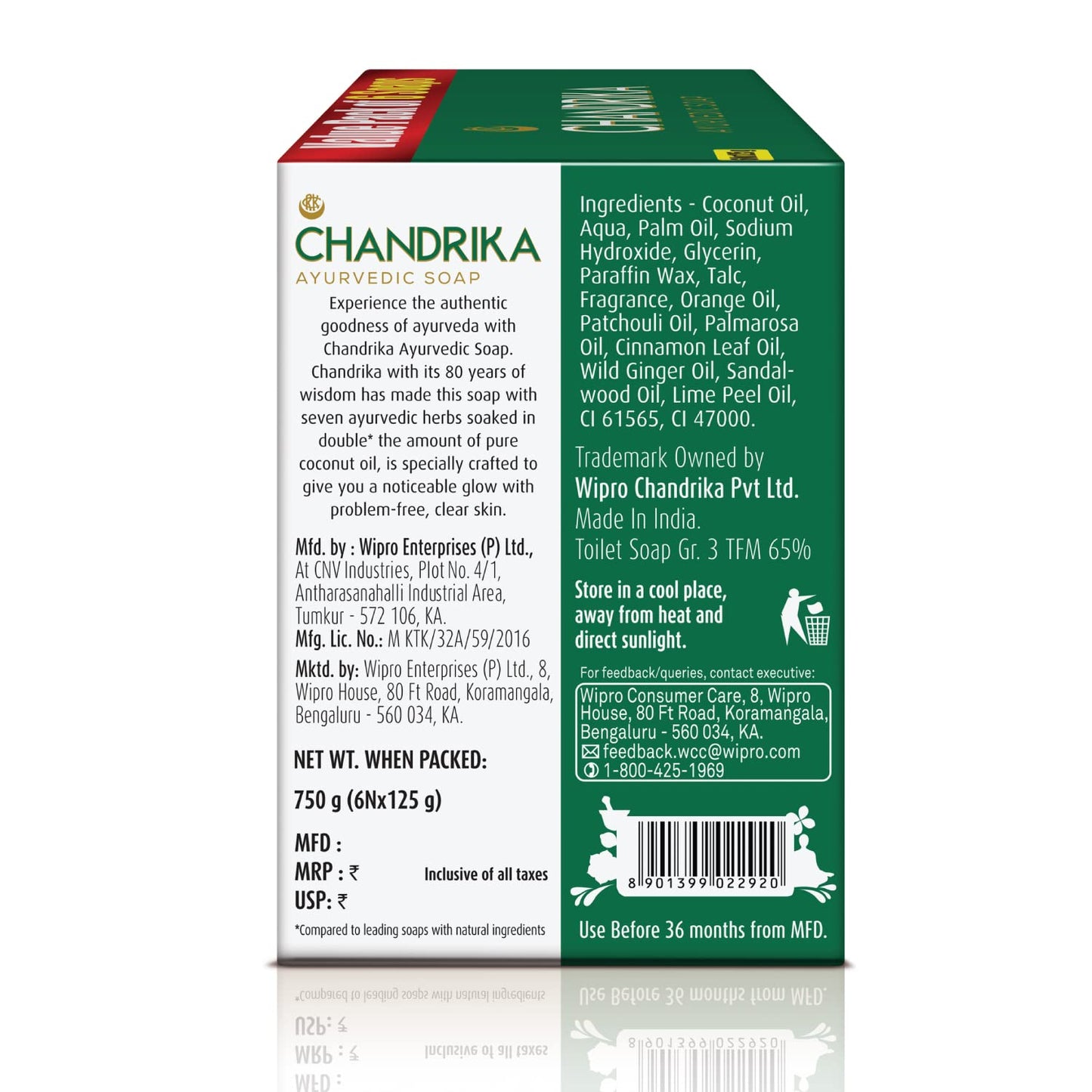 Chandrika Ayurvedic Soap Classic| Handmade Soap for Naturally Radiant Skin| For All Skin Types