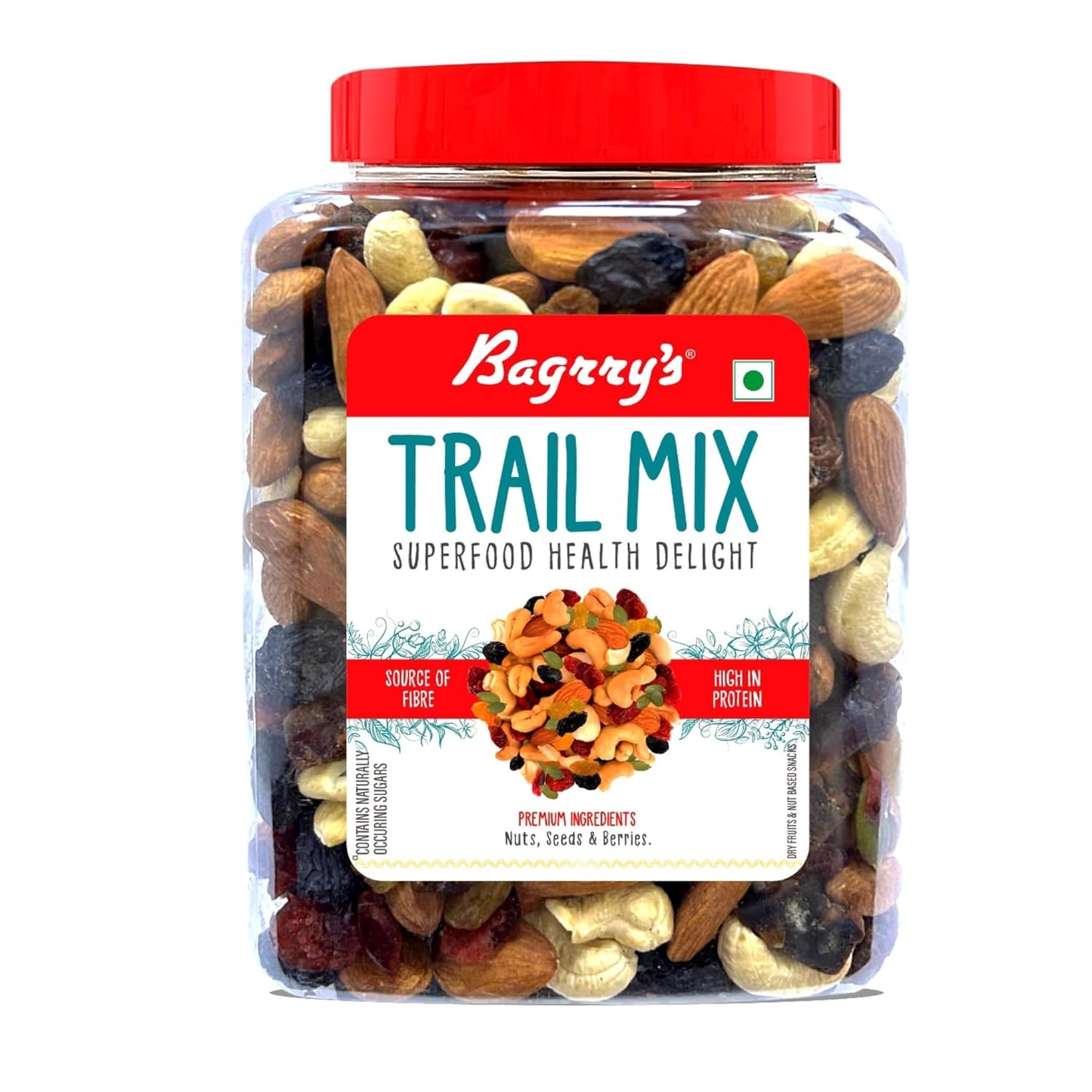 Bagrrys Trail Mix 1 Kg, Superfood Health Delight| Premium Nuts, Seeds & Berries Mix