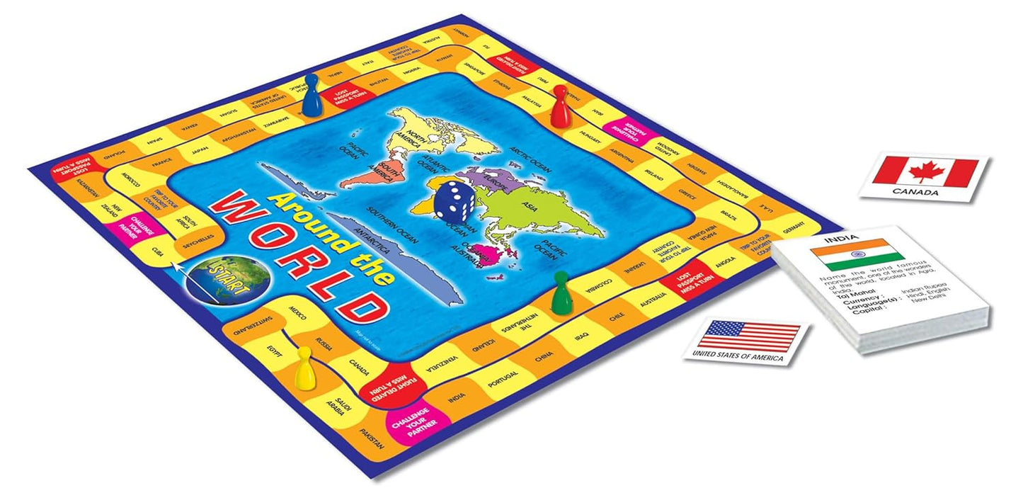 Frank Around The World Board Game for Kids above 10+ Years - Fun & Challenging Brain Booster Games | Educational Games for Focus and Memory