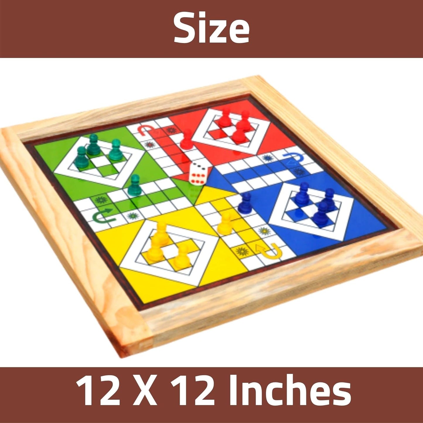 Pytho Adult,Kid,Child Ludo And Snake Ladder 2 In 1 Board Game Wood-Crafted Magnetic Reversible Game Set|Size: 12 X 12 Inches, Made In India