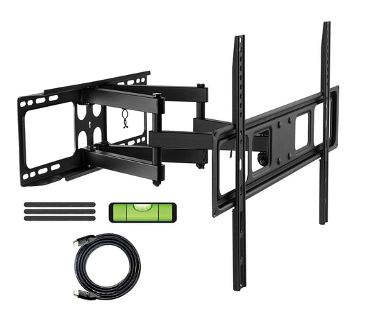 Lions Head Premium TV Wall Mount Bracket Dual Articulating Arms Rotation for Most LED, LCD, OLED TVs, Holds up to 40kg, Wide Cable Manger & Spirit Level with Hdmi Cable (37inch to 70 inch)