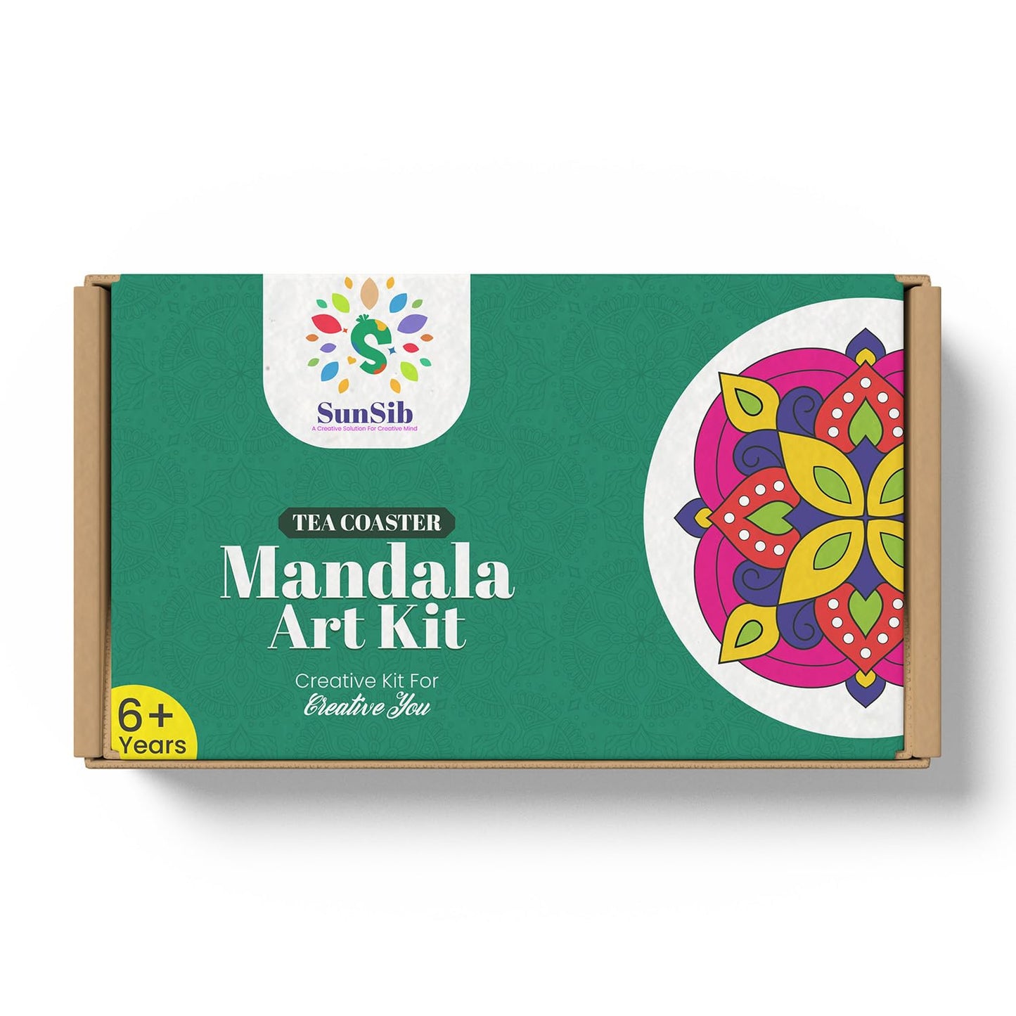 sunsib Creative Kids DIY Mandala Painting Kit - Complete Art and Craft Set for Boys and Girls Ages 9-12 - Includes Mandala Art Tools and Supplies - Ideal Painting Kit for Budding Artists