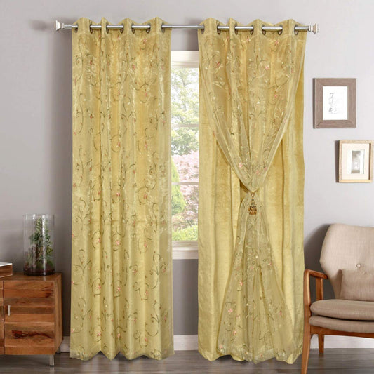 JVIN FAB Velvet Double Curtains