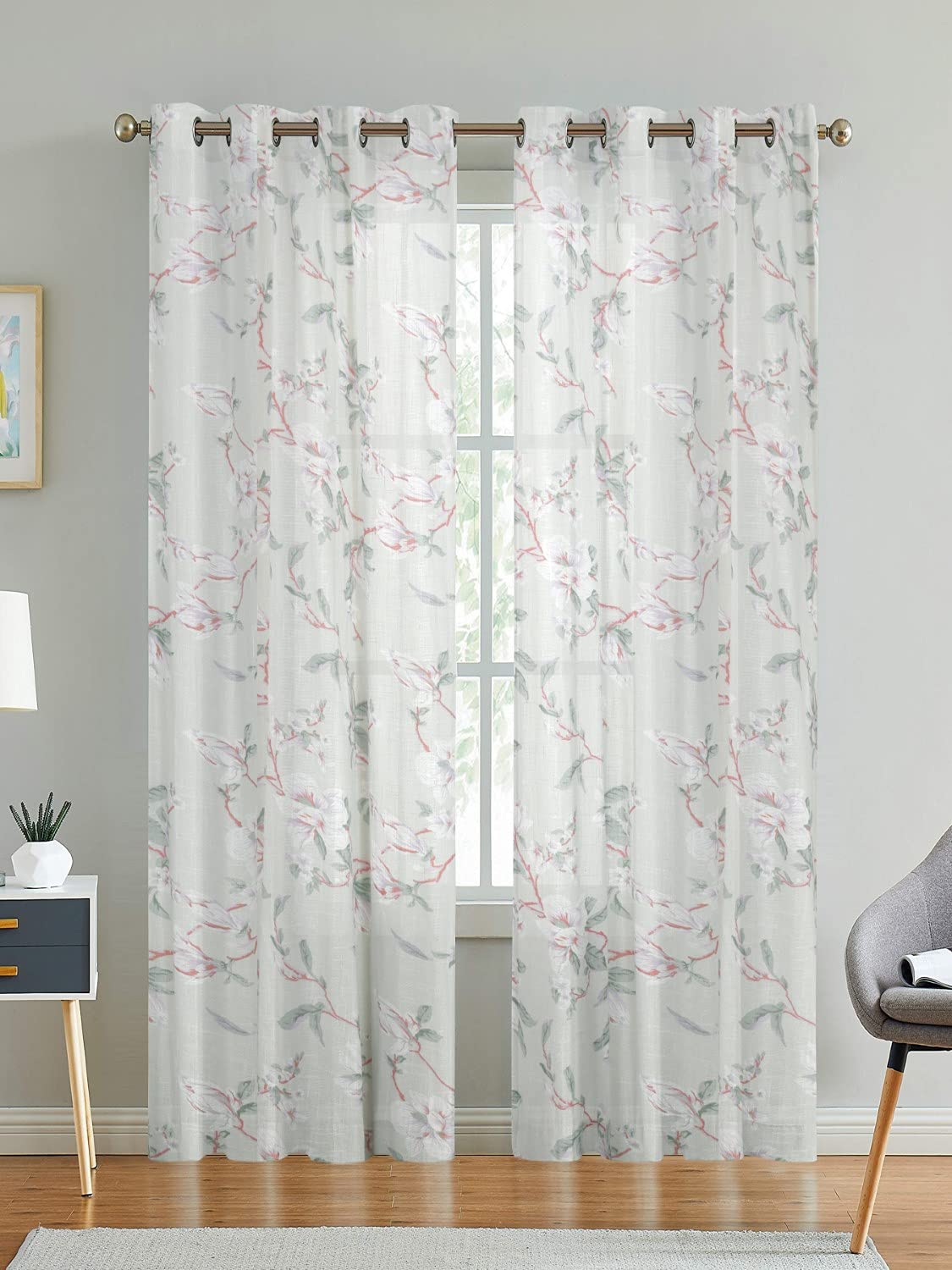 LINENWALAS Cotton Linen Sheer Curtain