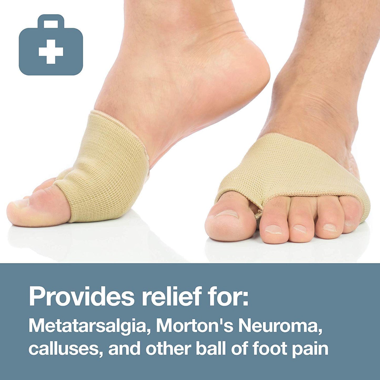 Purastep Gel Metatarsal Head Morton Neuromas Atrophy Flat Pad Splay Foot Corn Feet Pressure Relief Care Sleeve with Insole Ball of Cushion