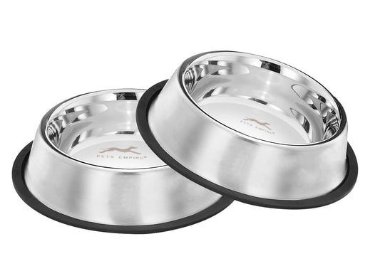 Pets Empire Stainless Steel Dog Bowl, Dog Food Bowl, Dog Feeding Bowl, Medium (Set of 2 x 700ml)