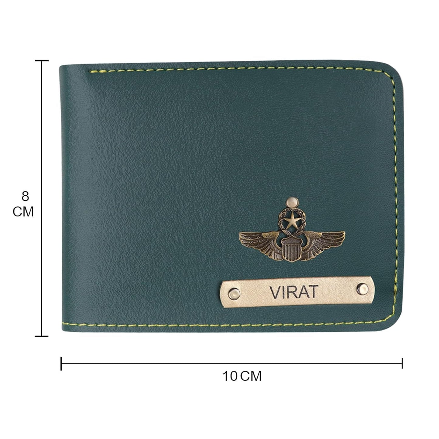 The Unique Gift Studio Men's Leather Customised Name with Logo Wallet - Green