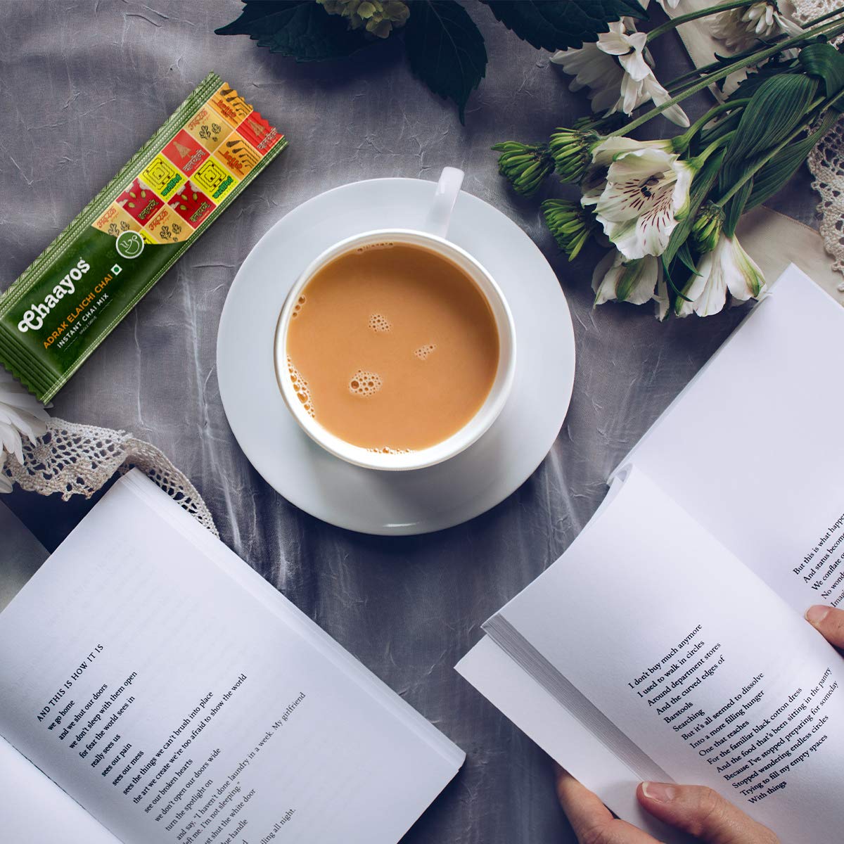 Chaayos Instant Tea Premix - Regular Sugar - Adrak Elaichi Chai (15 Sachets*22 grams =330 grams | Premix Ready Mix Tea | Assam Tea | Desi Chai | Flavoured Tea | Tea Mix